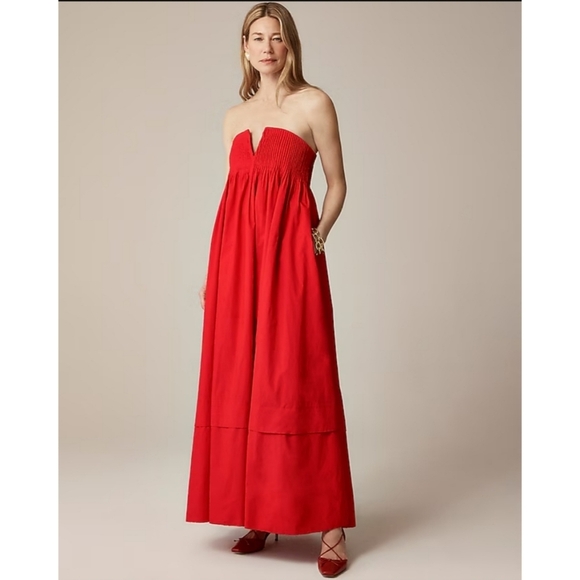 J.Crew Collection Strapless Notched Maxi Dress - Picture 1 of 9
